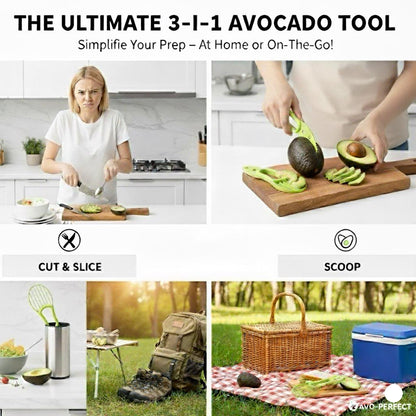 Multifunctional 3-in-1 Avocado Slicer - Outdoor, Home & Kitchen Tool for Cutting , Pitting & Slicing