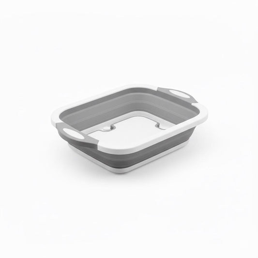 Collapsible Dish Basin with drain Plug - 3-in-1 Wash, Drain & Cutting Board