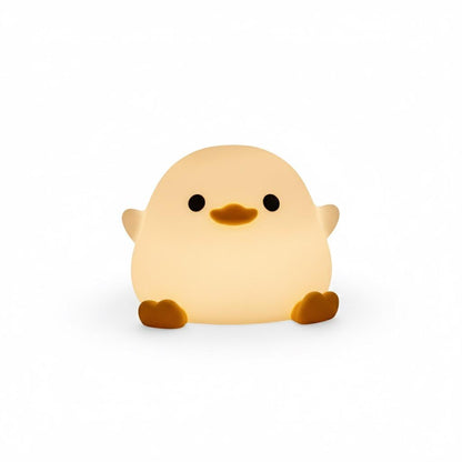 LED Night Light Cute Duck – Soft Silicone Cartoon Animal Lamp for Kids & Adults, Touch Sensor, Timer, USB Rechargeable