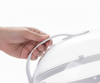 Microwave Food Splash Guard – High Temperature Resistant Heating Cover with Steam Vent & Handle (Transparent Plate Cover)