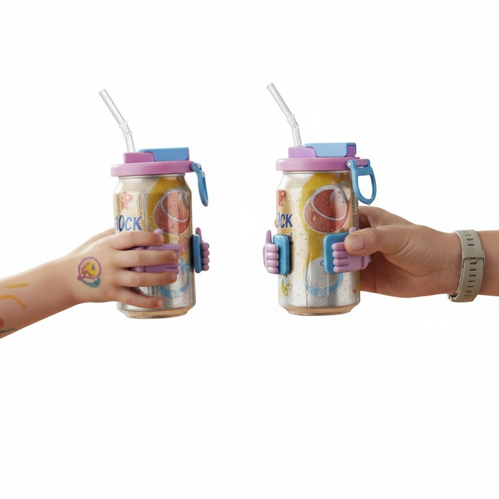 Soda Can Lid with Silicone Straw – BPA-Free Reusable Can Cover for Soda, Beer, Juice & Canned Beverages